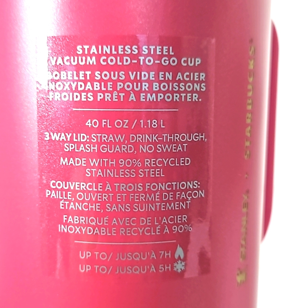 Stanley x Starbucks NWT  Limited Edition Holiday 2024 Glitter 40oz Tumbler - Picture 3 of 5